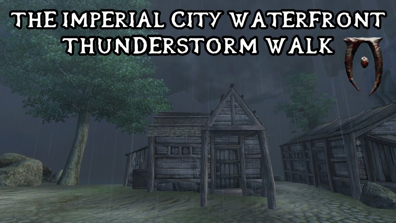 Oblivion - Walking At The Imperial City Waterfront With Thunderstorm, Music & Ambience - Sleep.