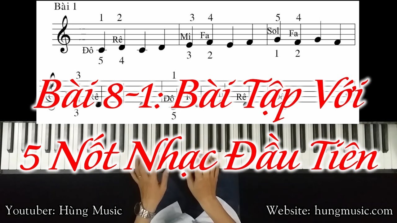 Bài 8-1: Bài Tập Với 5 Nốt Nhạc Đầu Tiên - Piano Cho Người Mới Bắt Đầu
