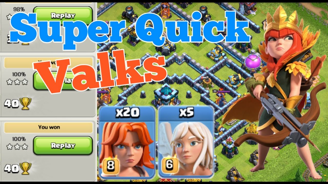 'New Max lvl Valks' Th13 Valkyrie Legend League Attacks 2020 August! Clash Of Clans.
