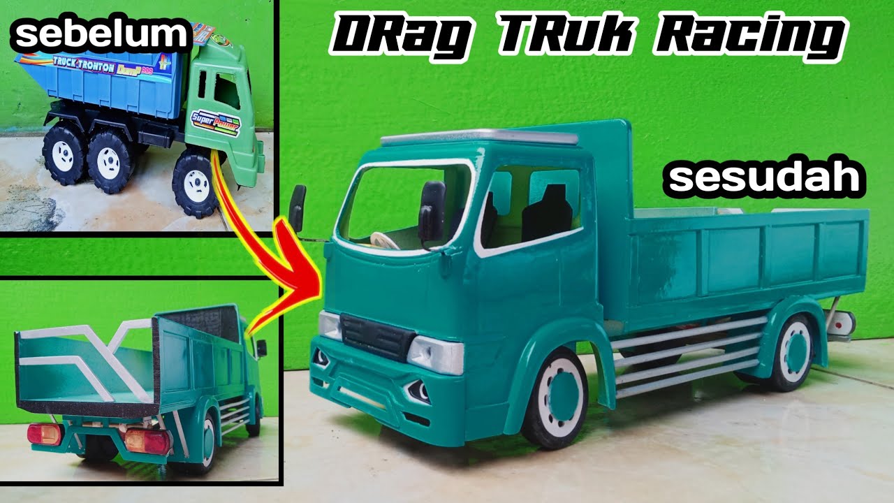 MODIF TRUK PLASTIK, jadi truk engkel hino dutro DRAG TRUK RACING