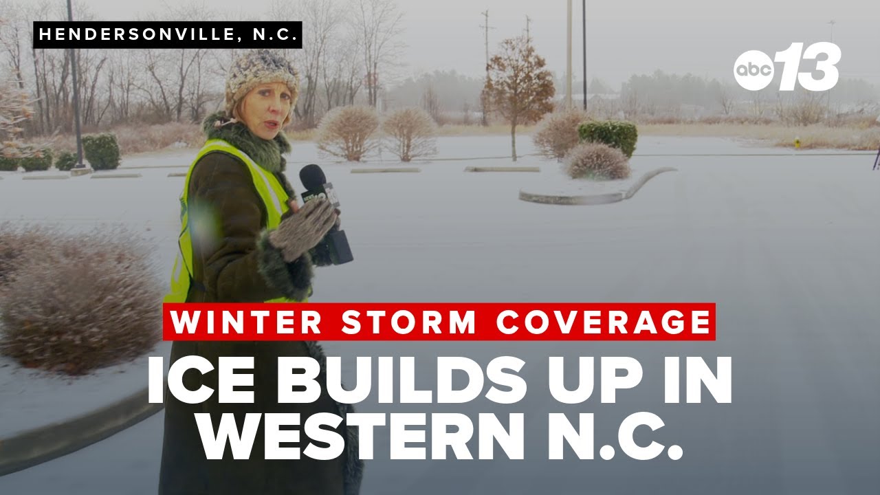 Snow, sleet and ice in Hendersonville, North Carolina
