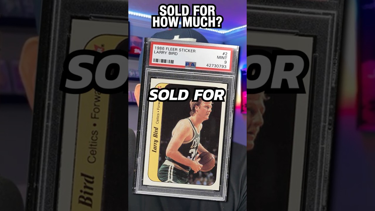 Oddball Collectors Are Fighting Over! Larry Bird &ndash; MINT '86 STICKER SHOCK! PSA 9 Fleer Sticker #2