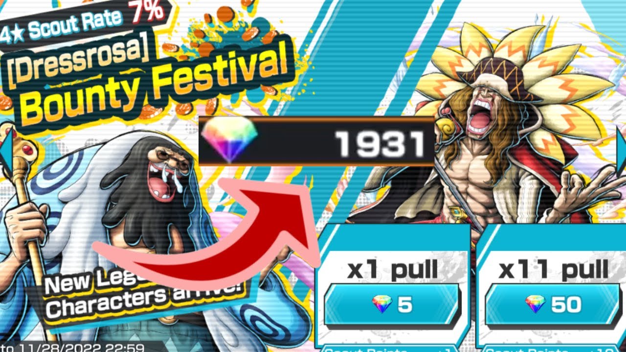 NEW DRESSROSA BOUNTY FEST SUMMONS ONE PIECE BOUNTY RUSH OPBR SUMMONS