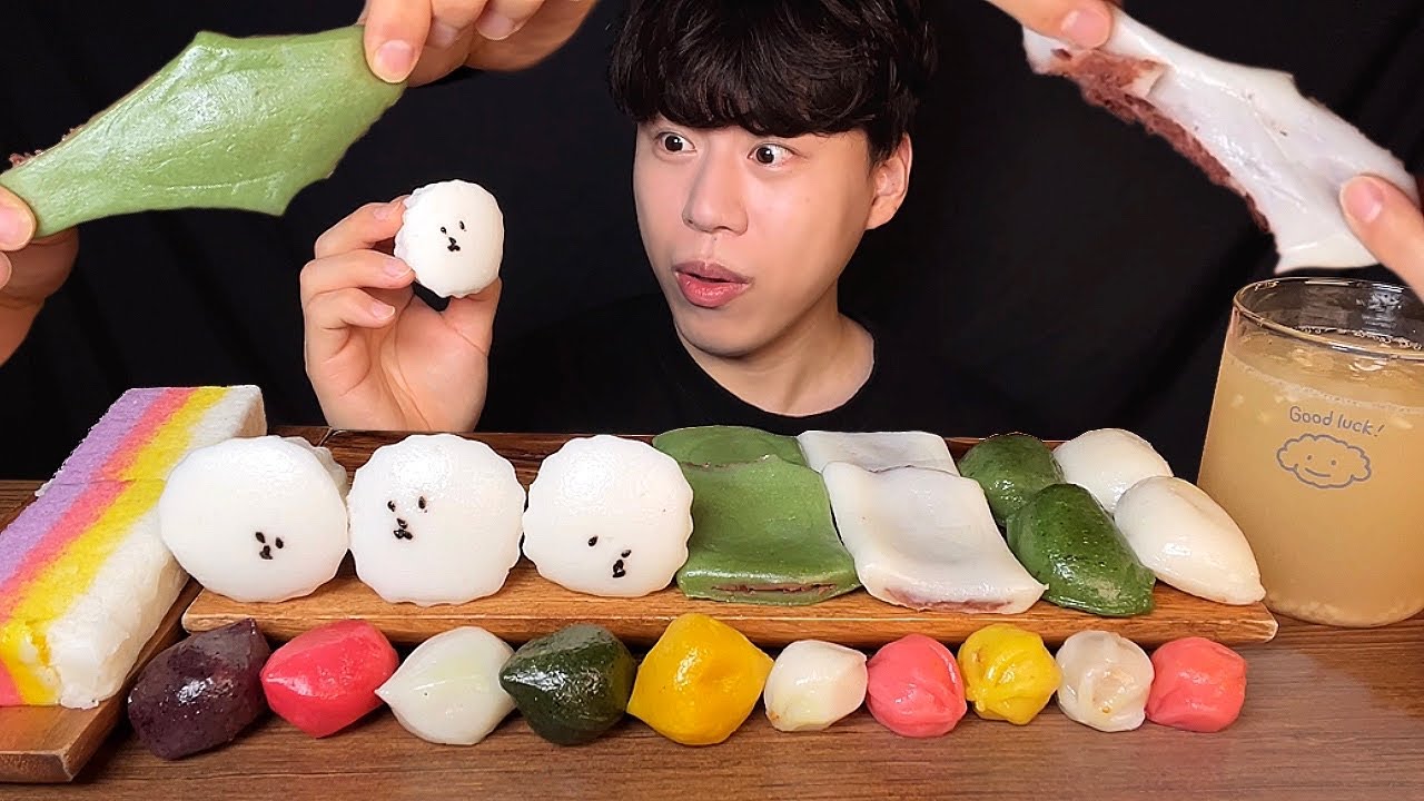 SUB) Шоу поедания традиционных корейских десертов и рисовых лепешек│Korean rice cake mukbang asmr