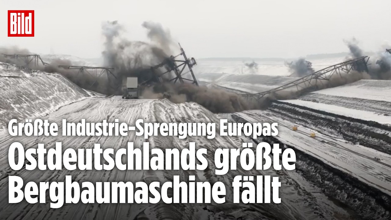 Bergbaumaschine in J&auml;nschwalde gesprengt: Gr&ouml;&szlig;te Industrie-Sprengung Europas