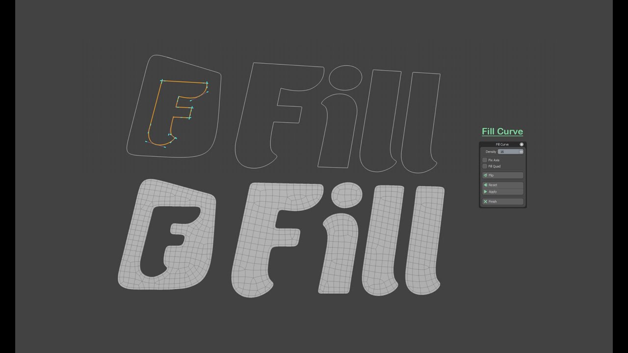 Fill Curve | eMesh Script Panel for MODO