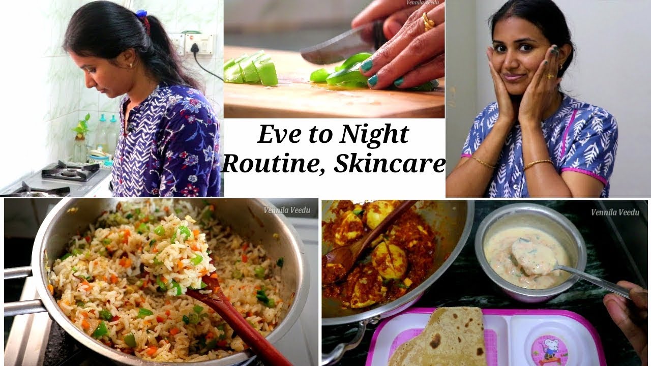 Evening to Night Routine | Kerala Style Gravy | Night time Skincare Routine | உனக்காக பொறந்தேனே 🎼🎶
