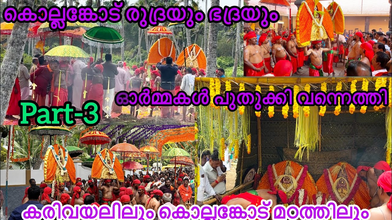 കൊല്ലങ്കോട് രുദ്രയും ഭാദ്രയും ഓർമ്മകൾ പുതുക്കി കരിവയലും കൊല്ലങ്കോട് മഠത്തിലും എത്തി ദർശനം നൽകിpart-3