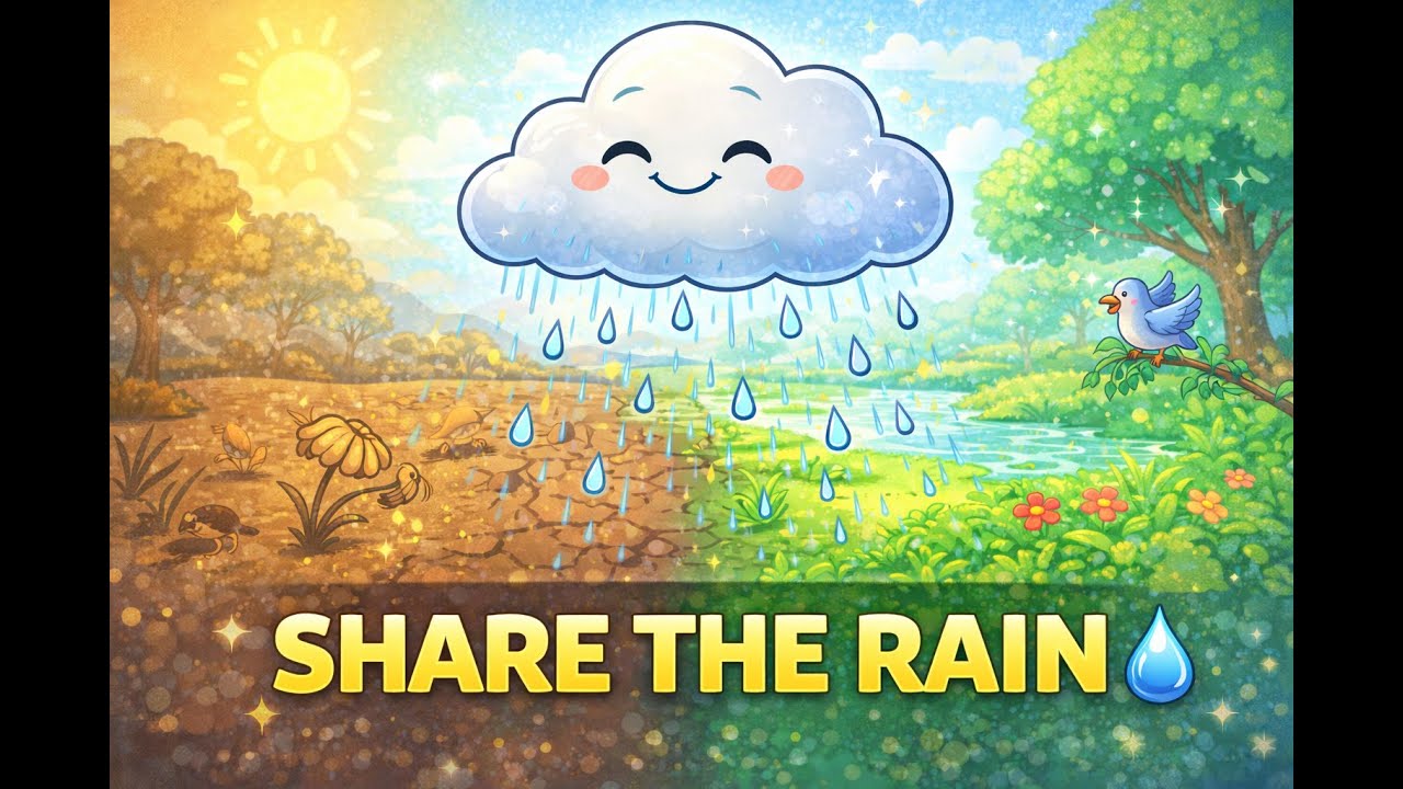 The Little Cloud Who Learned to Share Rain ☁️ | Sharing Story for Kids | Moral Story