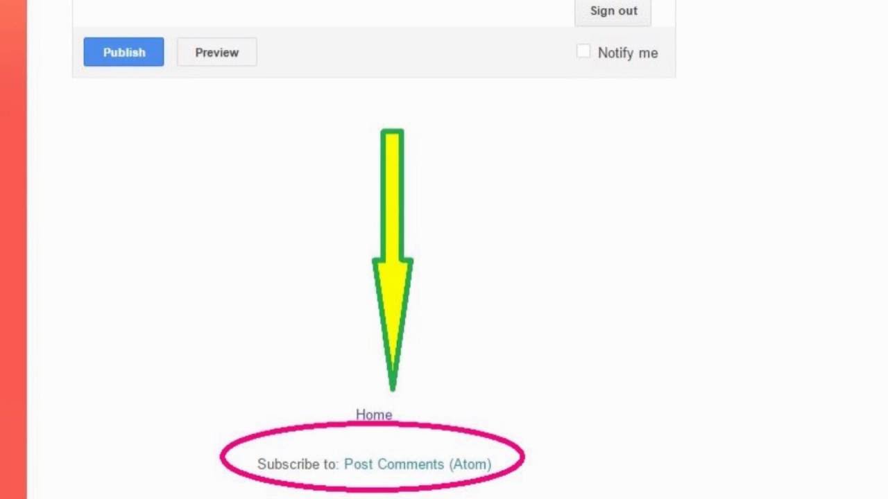 How to remove Subscribe to: Post Comments (Atom) in blogger