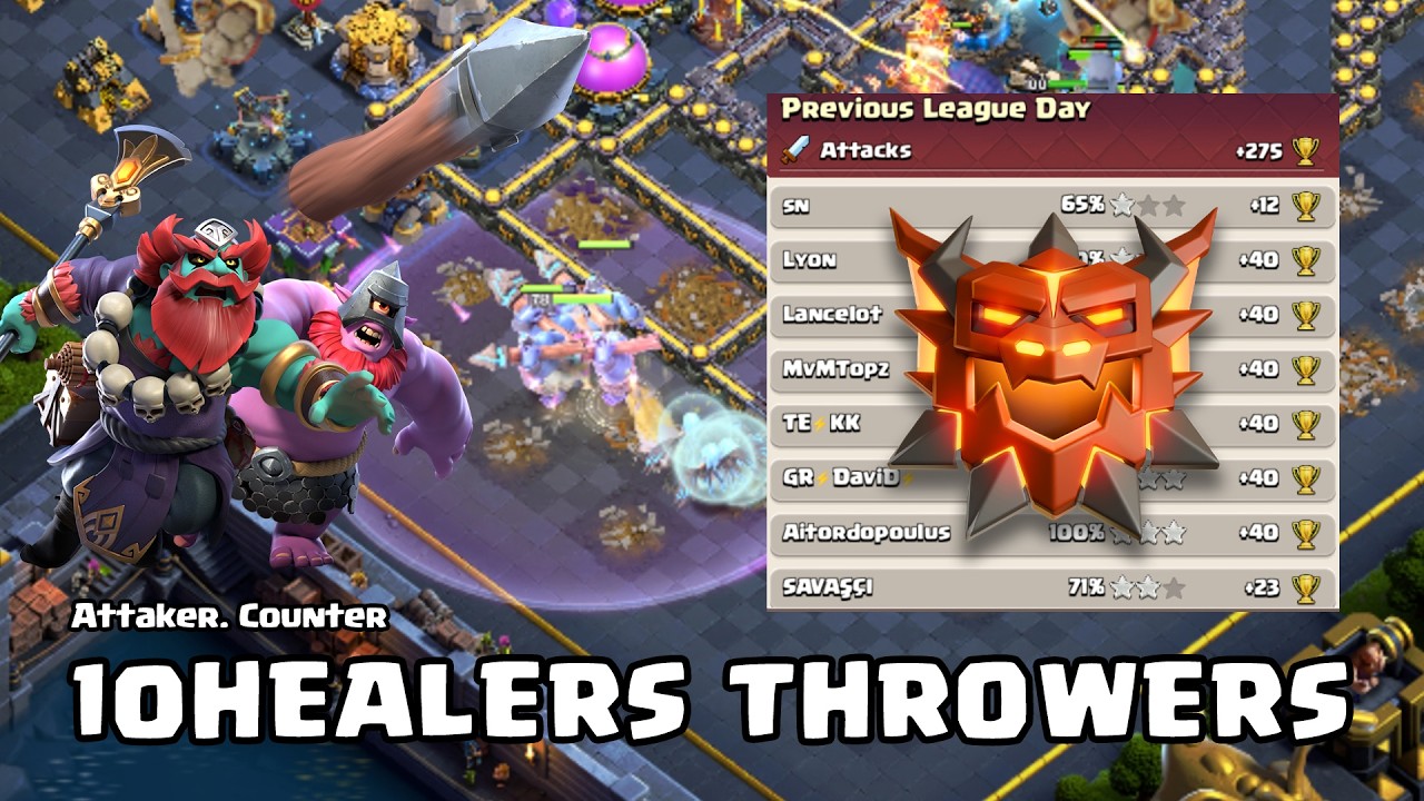 [CLASH OF CLANS] Day 2 | Mass 10 Healers Throwers Attack!!