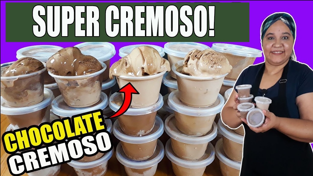 RENDEU 100 POTES De Sorvete Caseiro de Chocolate as 2 FORMAS de FAZER !  ( FAÇA E VENDA ! )