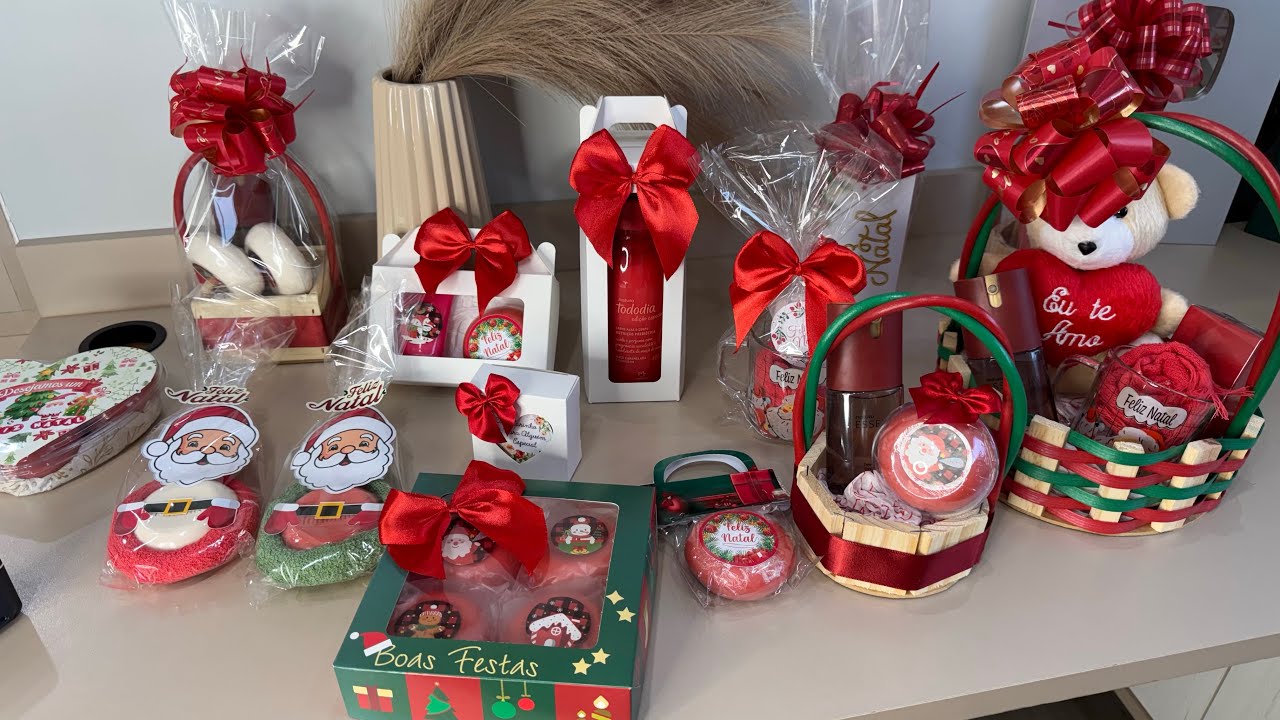 Presentes Natura para Natal muitas cestas e caixas lindas 😍PDF grátis 