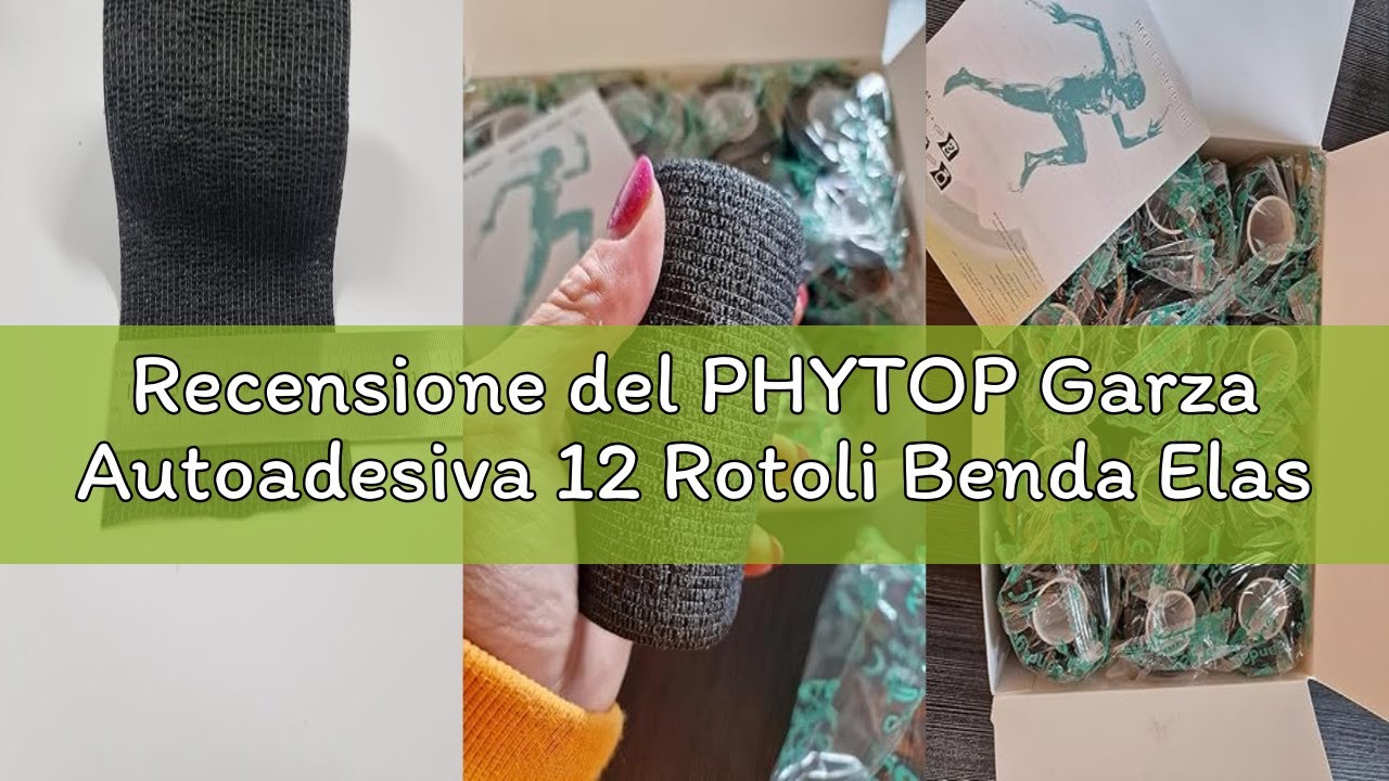 Recensione del PHYTOP Garza Autoadesiva 12 Rotoli Benda Elastica Coesiva, Fasciatura Coesiva per Pri