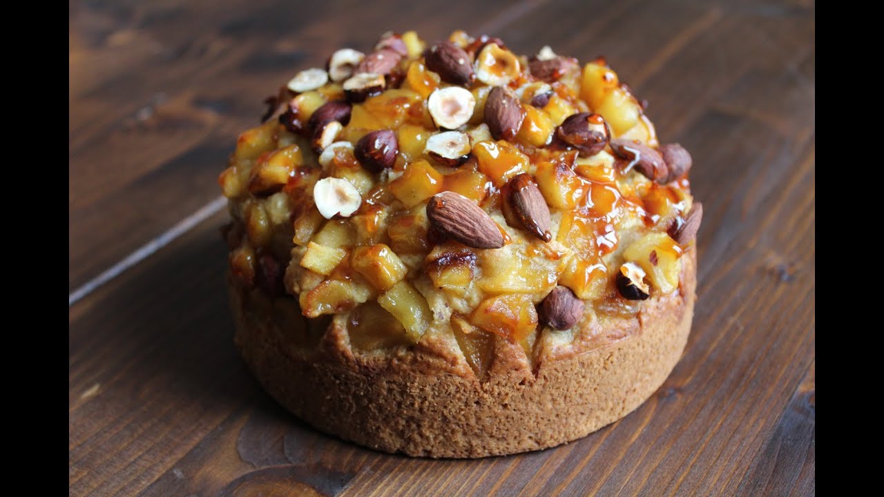 Gâteau pommes, amandes et noisettes