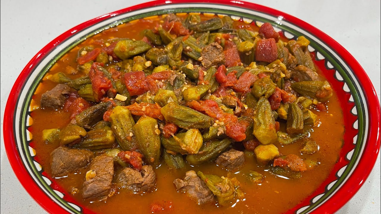How to cook the most delicious Okra with beef in tomato sauce | باميا باللحمة