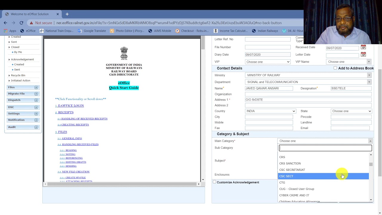 How to add old scanned file in Noting & Correspondence side of eOffice file (Video#4)