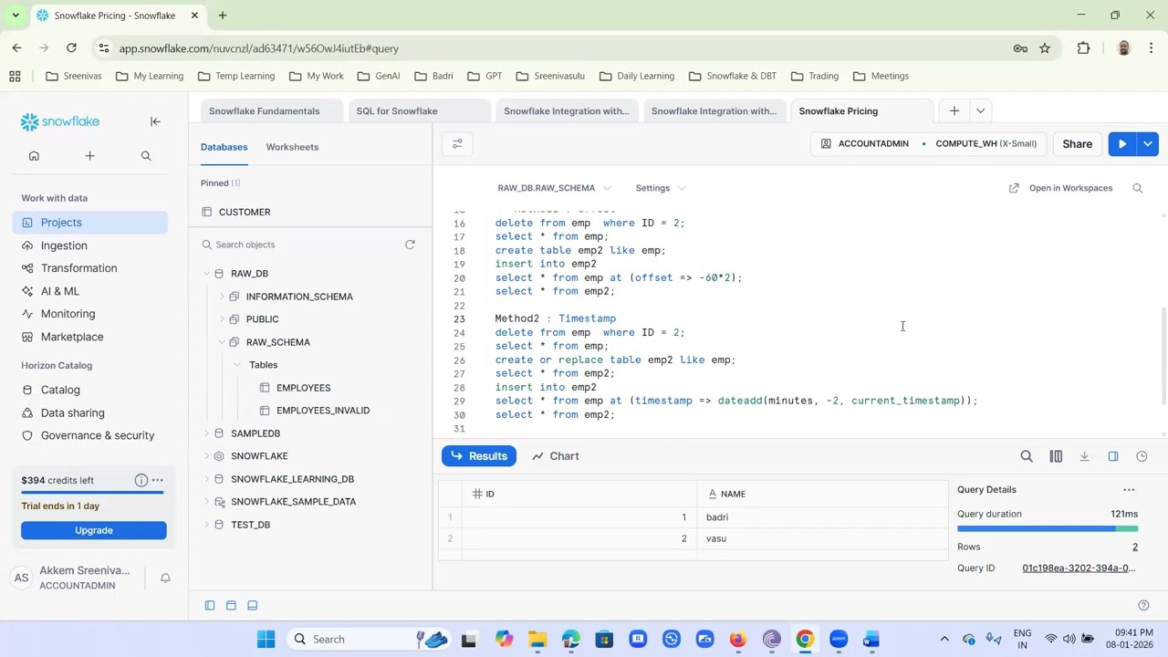 What is Time Travel and Failsafe in Snowflake, How to implement time travel in snowflake, snowflake