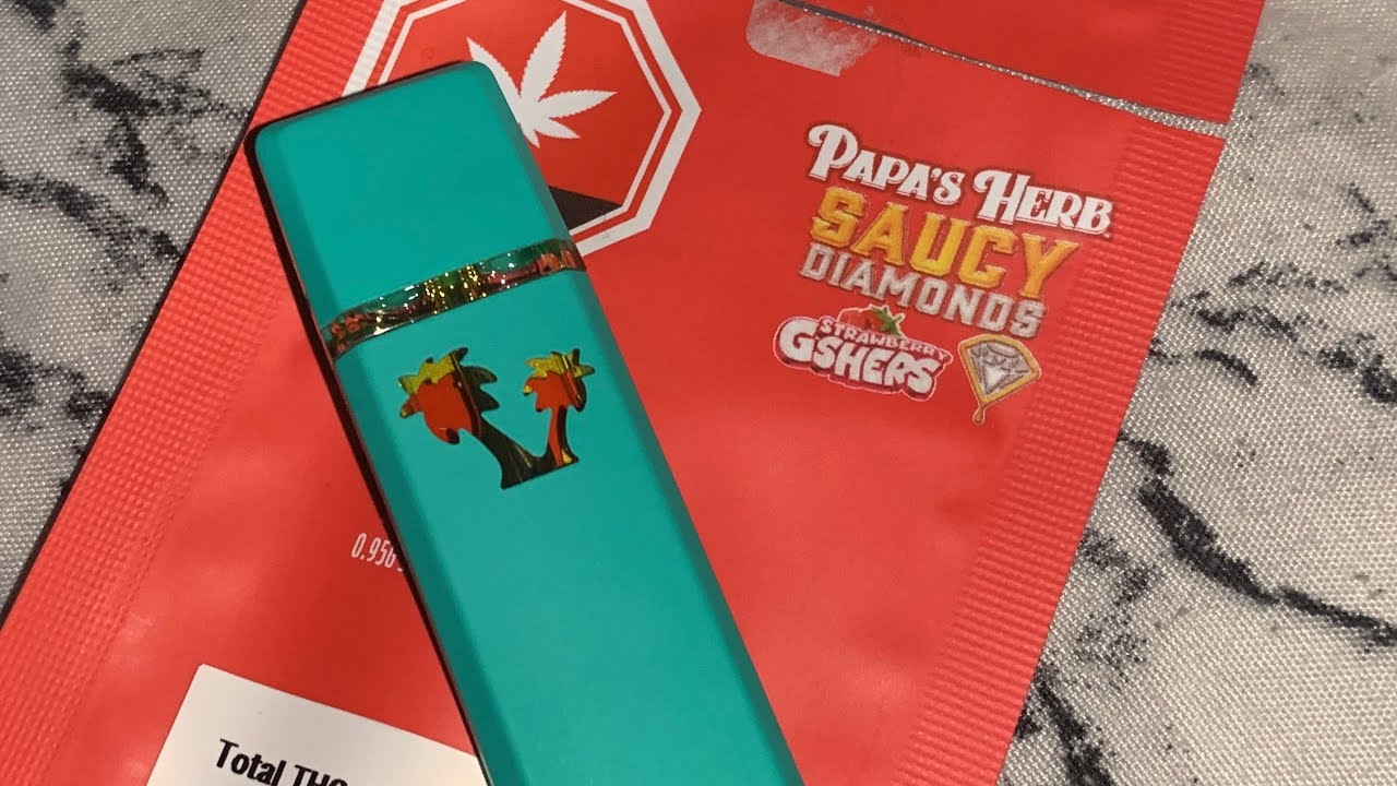 PAPAS HERB STRAWBERRY GSHERS SAUCY DIAMONDS Disposable Vape 