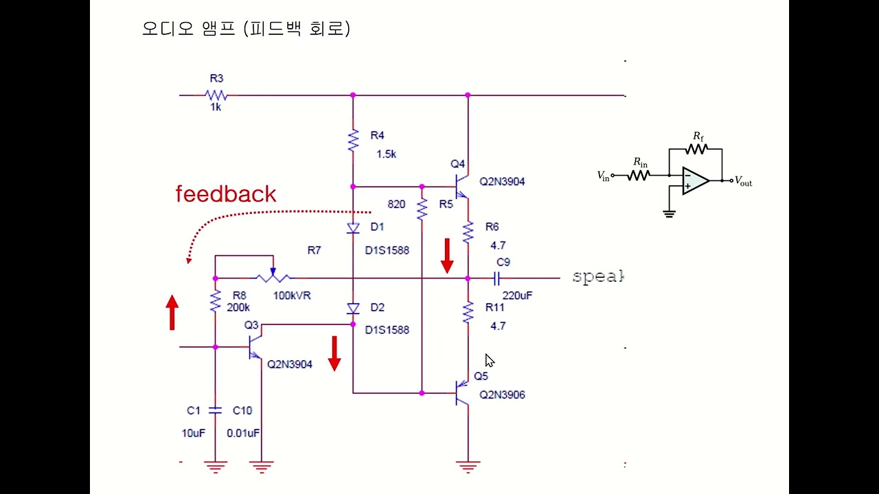 오디오 앰프 출력단 트랜지스터 회로 설명