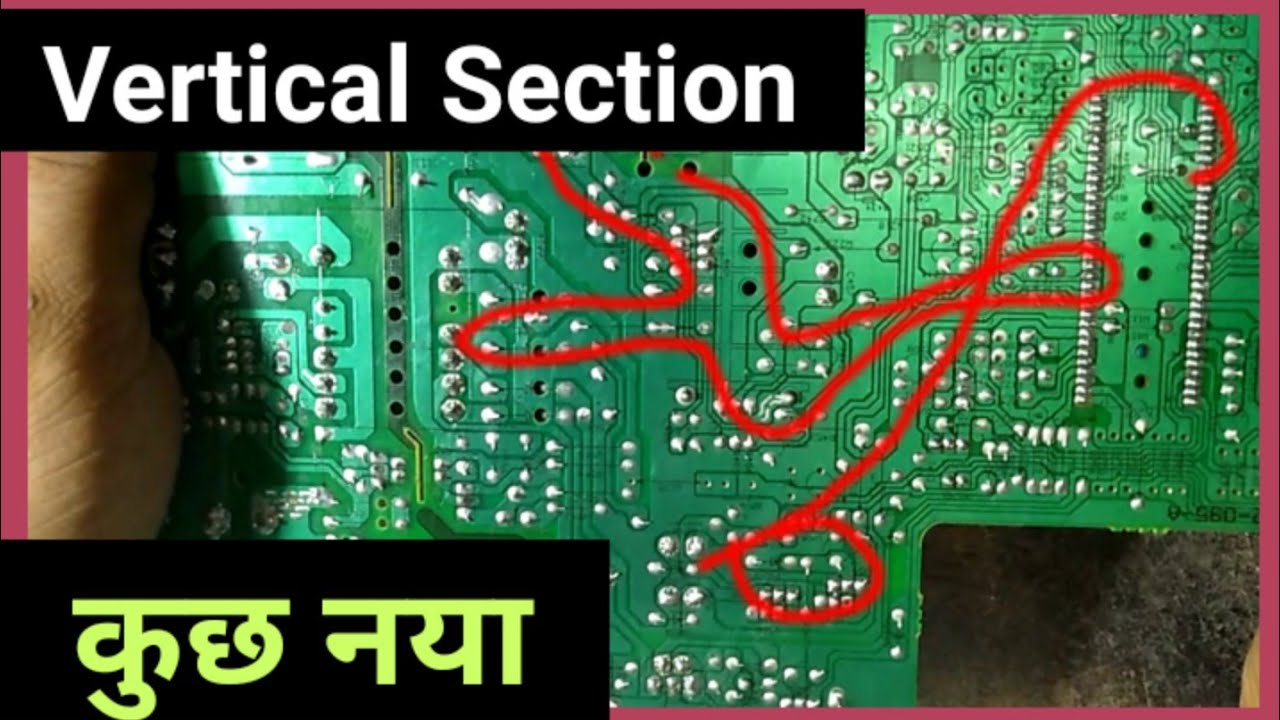 Vertical section detail in China TV pcb.