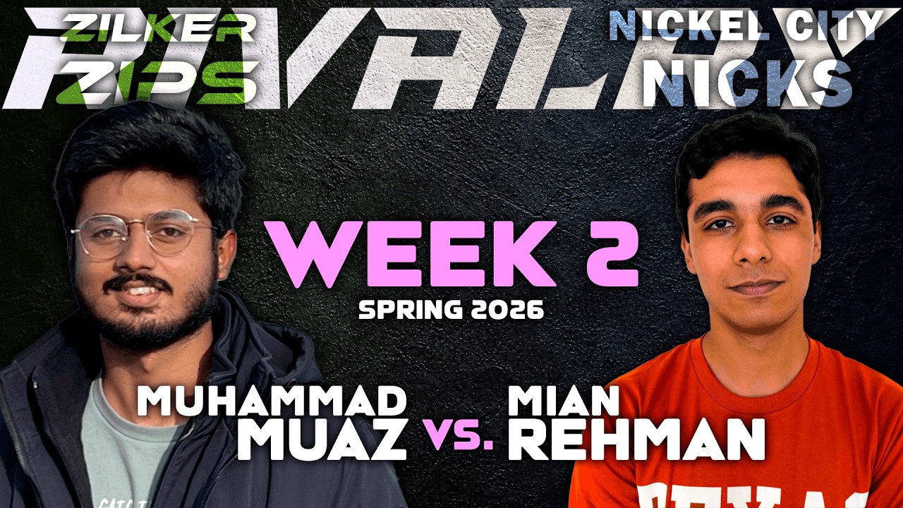 [ZZ] Muhammad Muaz vs. [NCN] Mian Rehman | Spring '26 Team League WEEK 2