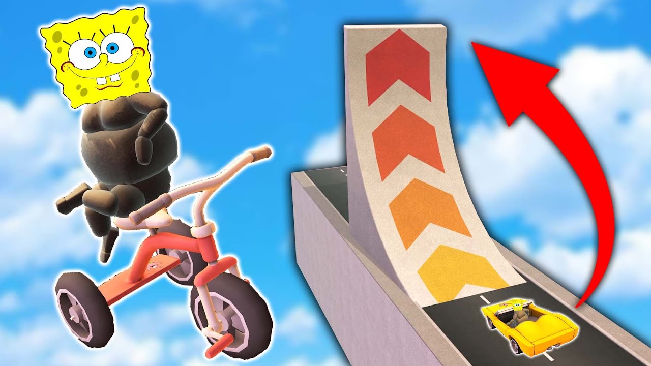 SPONGEBOB JUMPS OFF A HIGHWAY IN THE SKY! (Turbo Dismount)