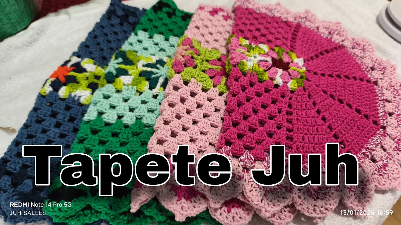 Tapete Juh canal @atelieelviraozorio 🔥 Quatro combinações #crochet 