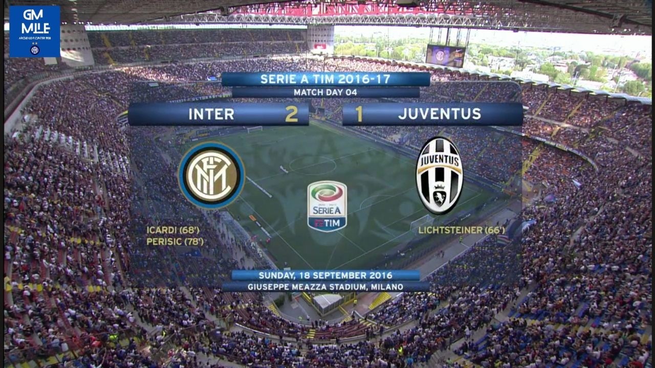 2016-17 (4^ - 18-09-2016) INTER-Juventus 2-1 [Lichtsteiner,Icardi,Perisic] HLTS [Real Audio]