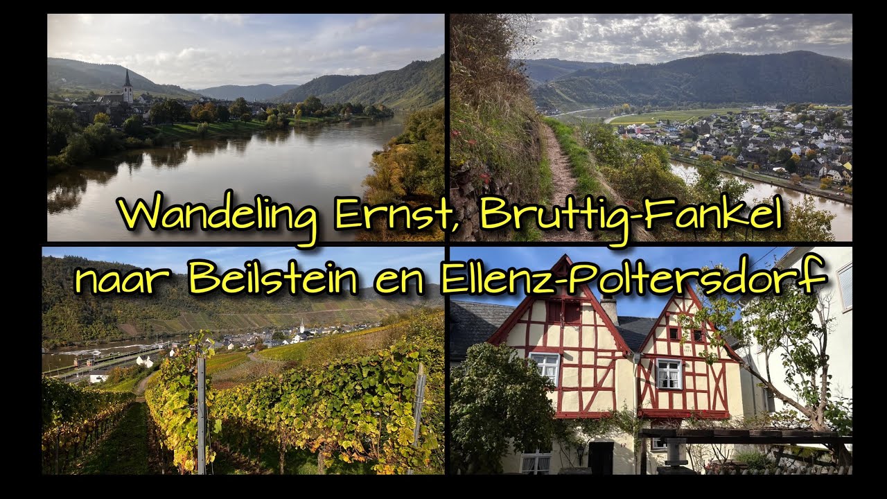 Moselsteig etappe ,steile hellingen, vakwerkhuizen in Bruttig-Fankel en Beilstein