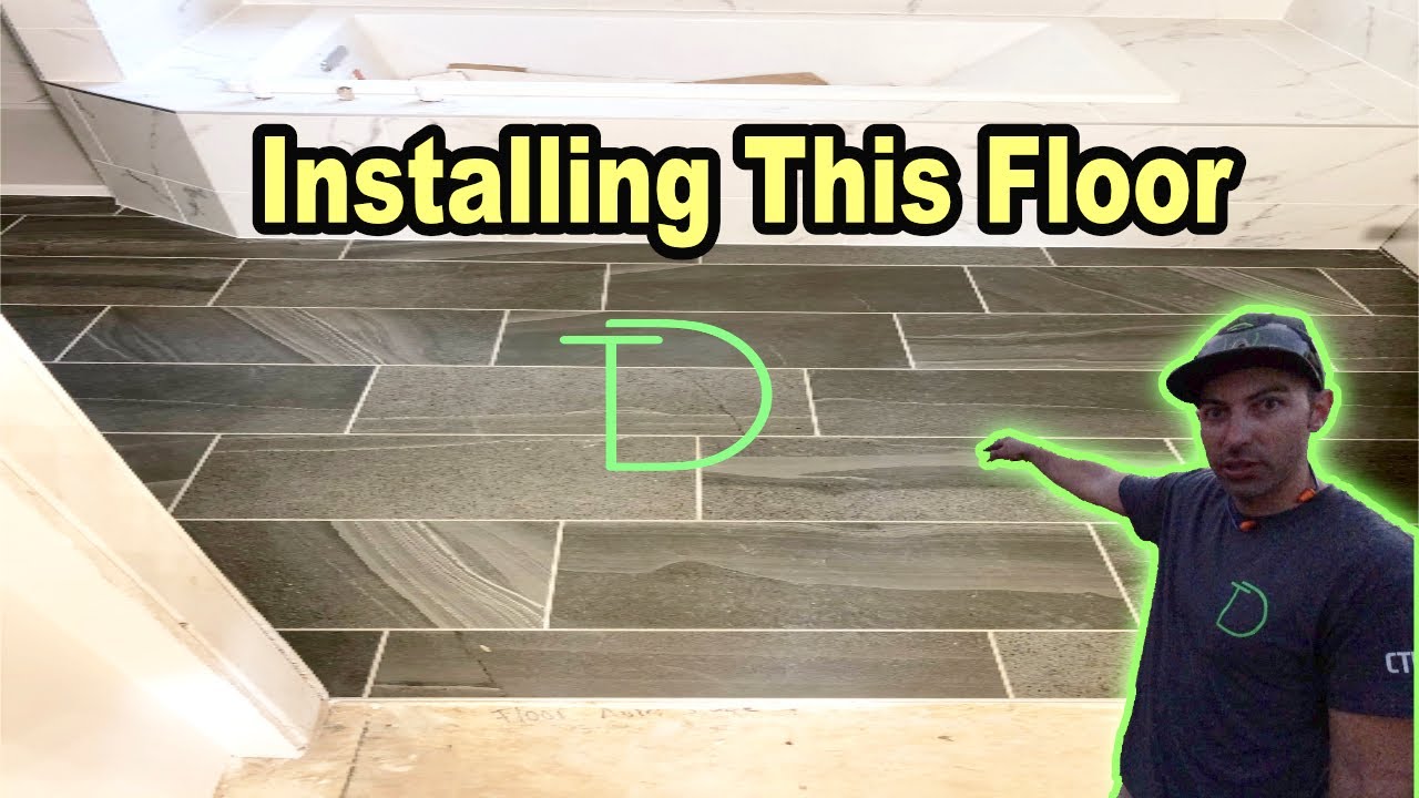 New Construction Bathroom Floor 12x24 porcelain Install