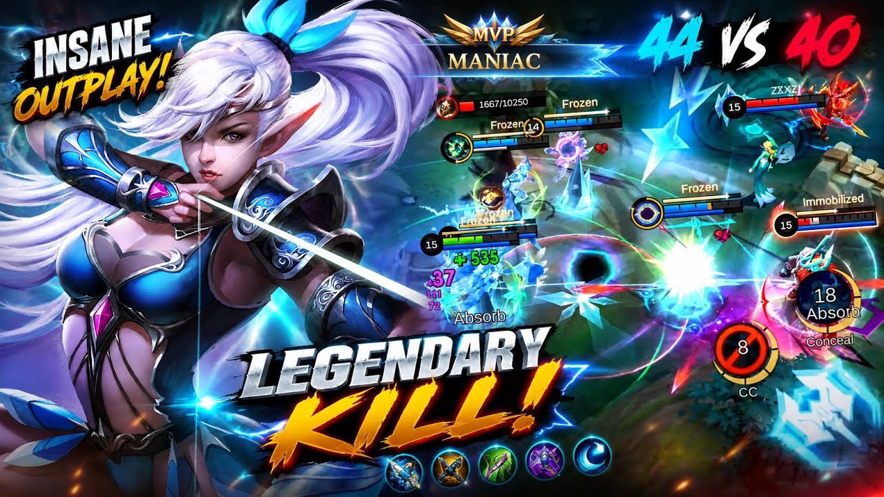🏆 Top 1 Miya Gameplay 😍 Insane Outplay & Legendary Kill | Mobile Legends