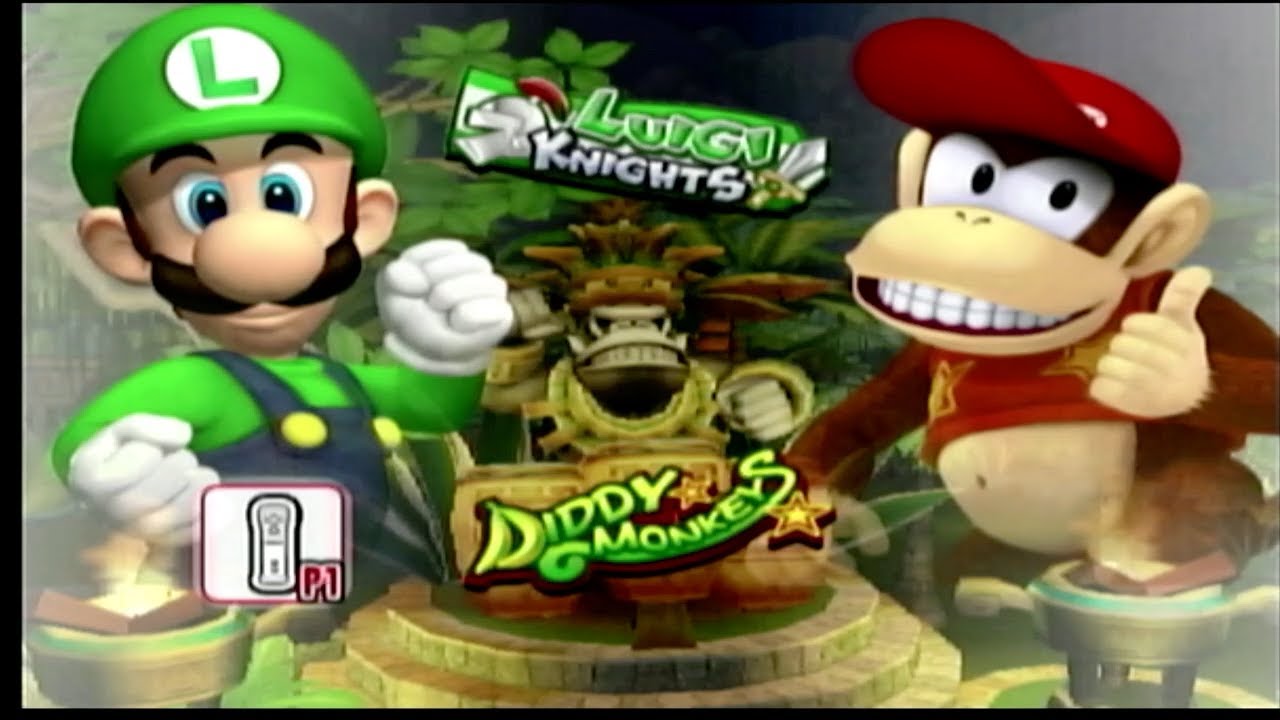 Mario Super Sluggers: Luigi Knights vs Diddy Monkeys Gameplay HD