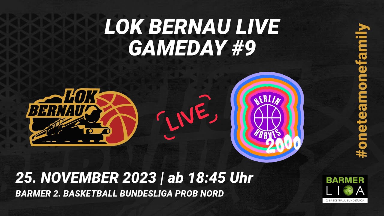 9. Spieltag: LOK BERNAU vs. Berlin Braves 2000 | Barmer 2. Basketball Bundesliga ProB Nord