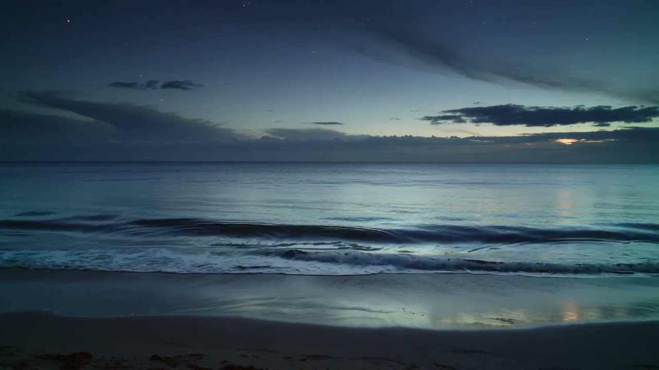 8 Hours of Ocean Waves at Night 🌙 | Calm Sea Sounds for Sleep & Relaxation