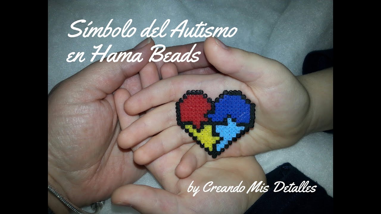 Corazón Autismo Hama beads ♥♥♥♡♡♡♥♥♥ (tutorial)
