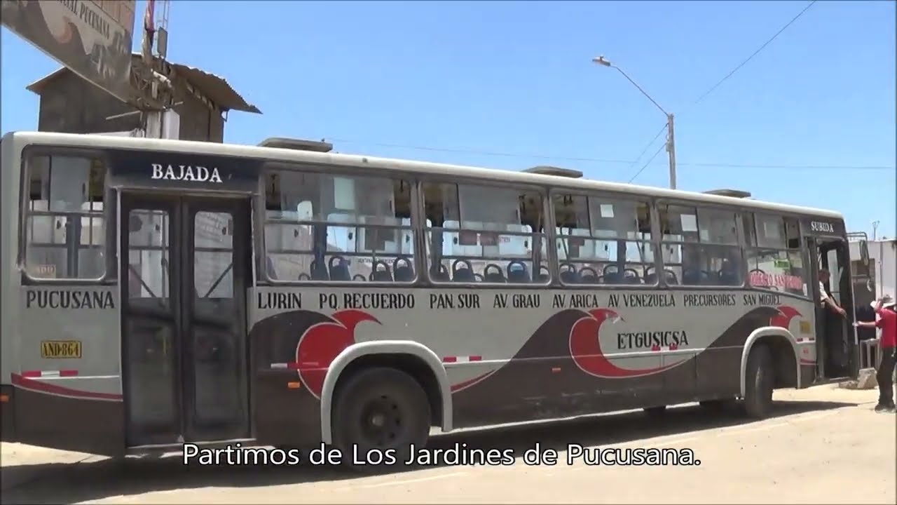 Viajando en la ETGUSICSA - Ruta  8511 saliendo de su paradero inicial en PUCUSANA rumbo al norte.