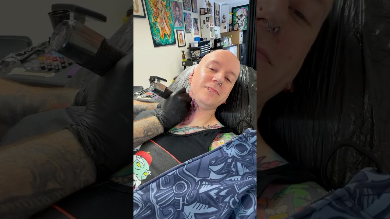 FULL NECK TATTOO | #NeckTattoo #Tattooing