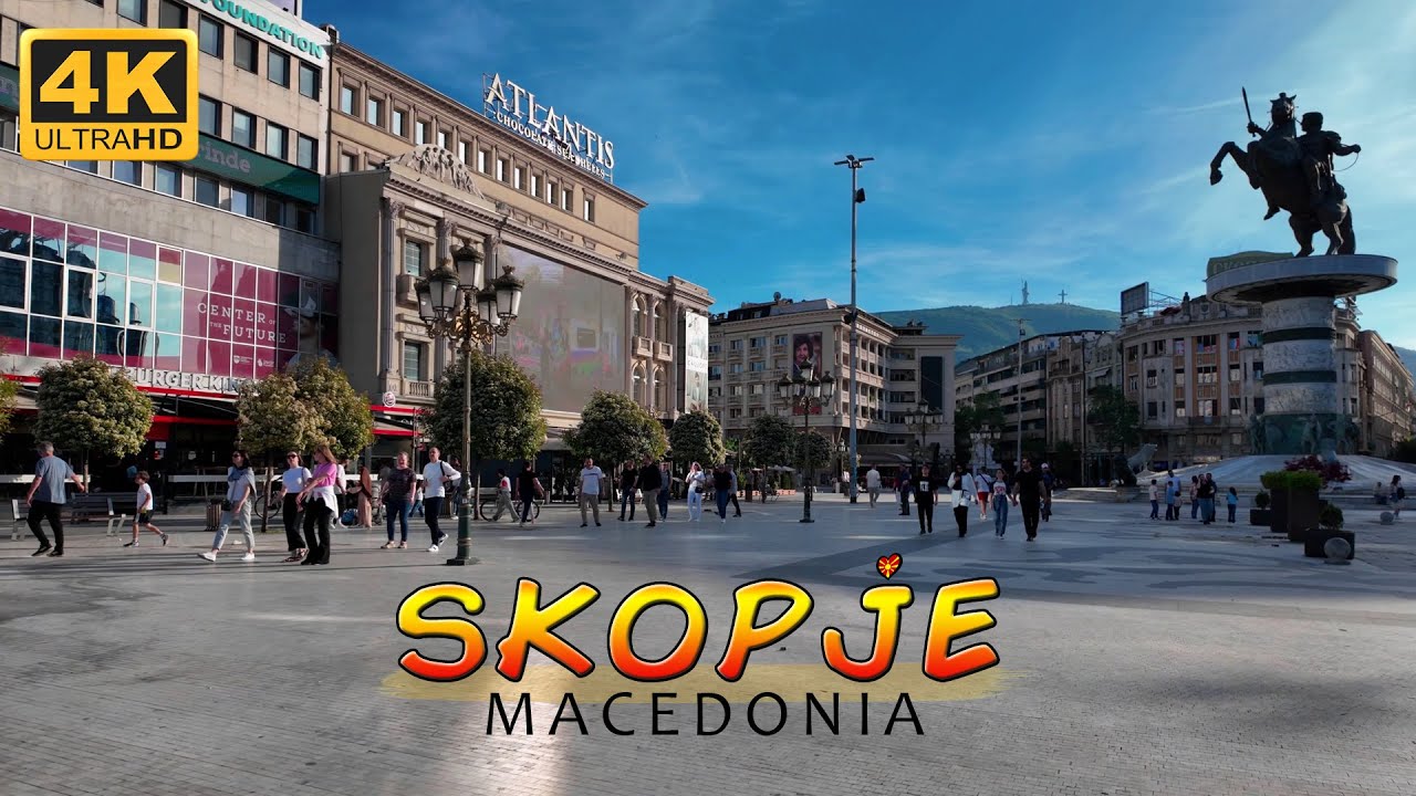 SKOPJE, Macedonia (2024) 🚶 WALKING TOUR 【4K】СКОПЈЕ, Македонија 🇲🇰 *Travel Guide & City View* 🇲🇰