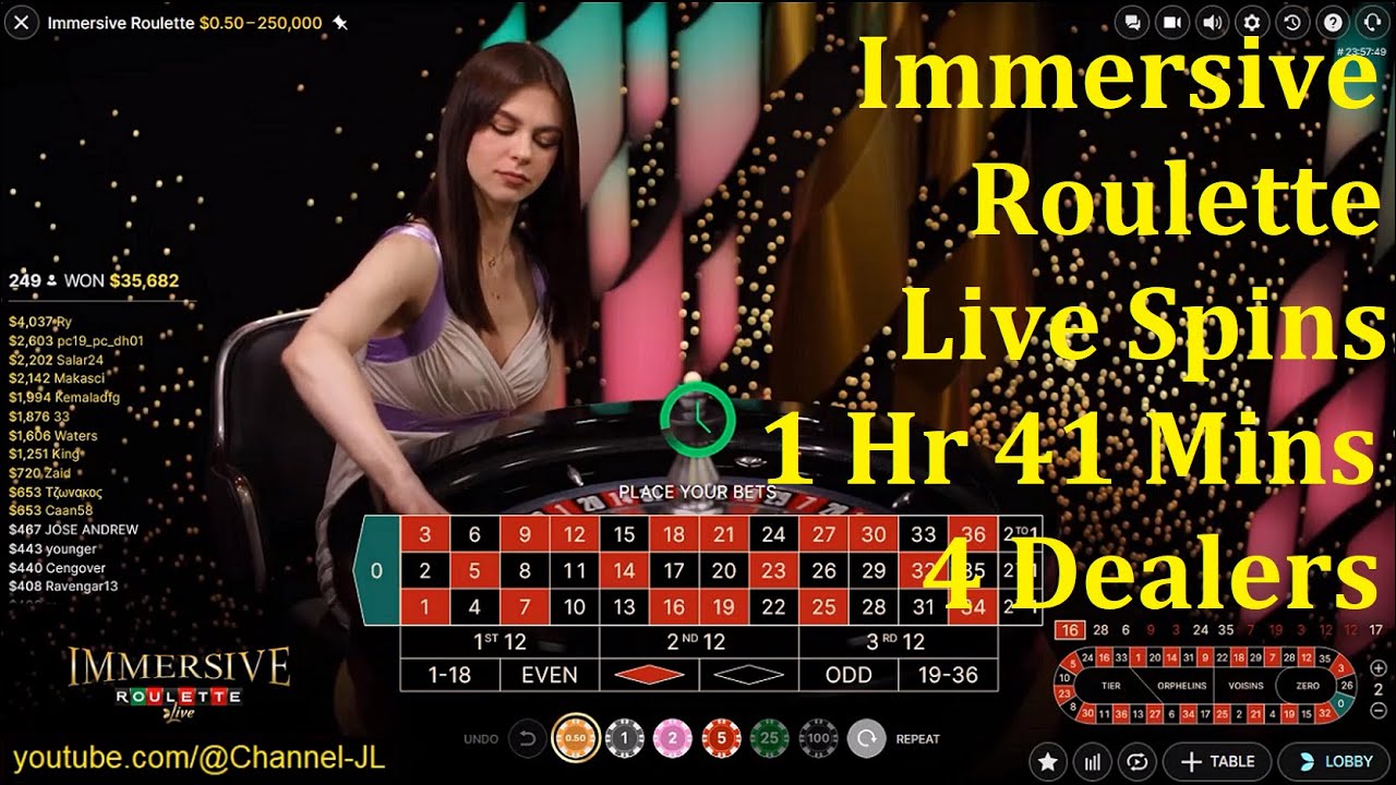 Immersive roulette live spins 4 dealers 1 hour 41 mins 2025-06-01