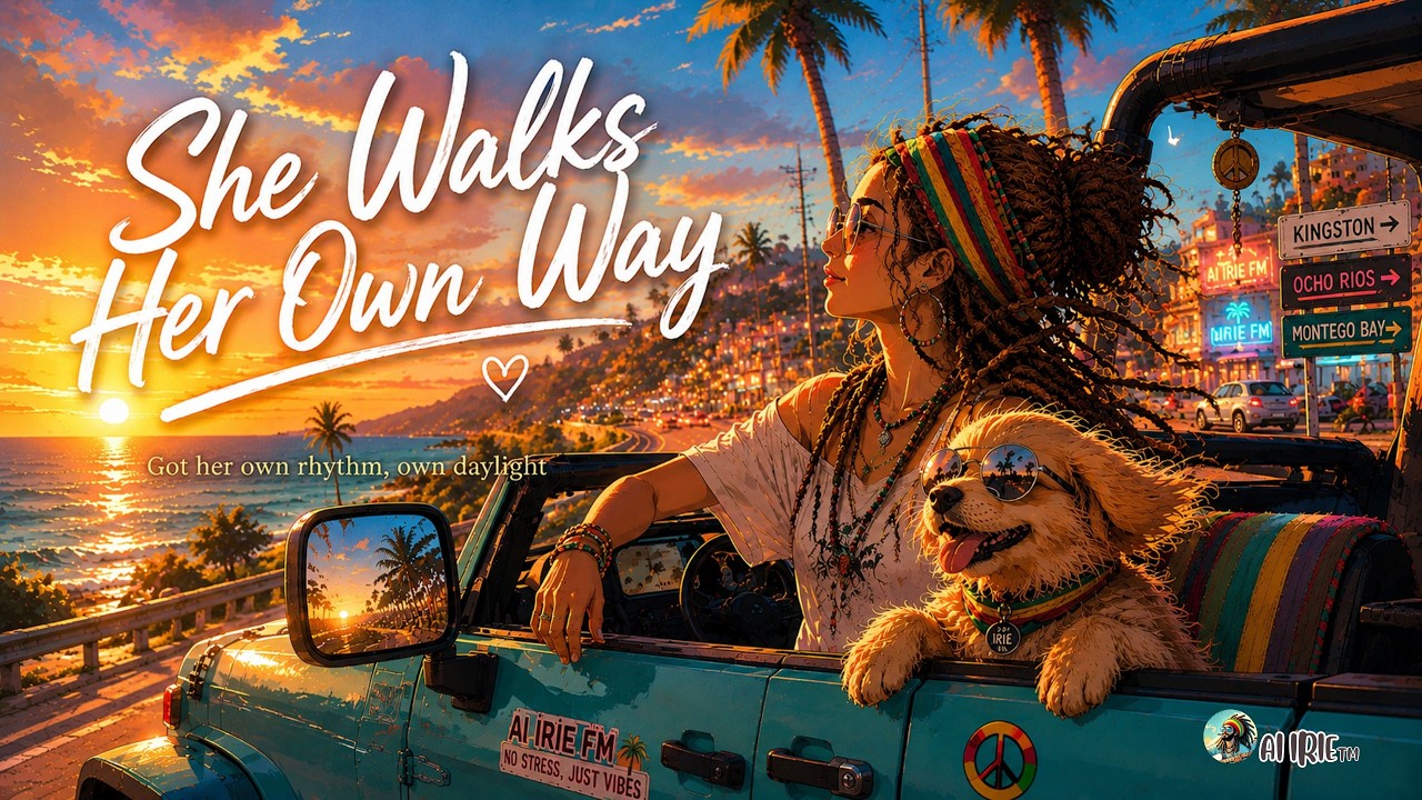 She Walks Her Own Way 🌅🐾 | Reggae Sunset Drive Vibes