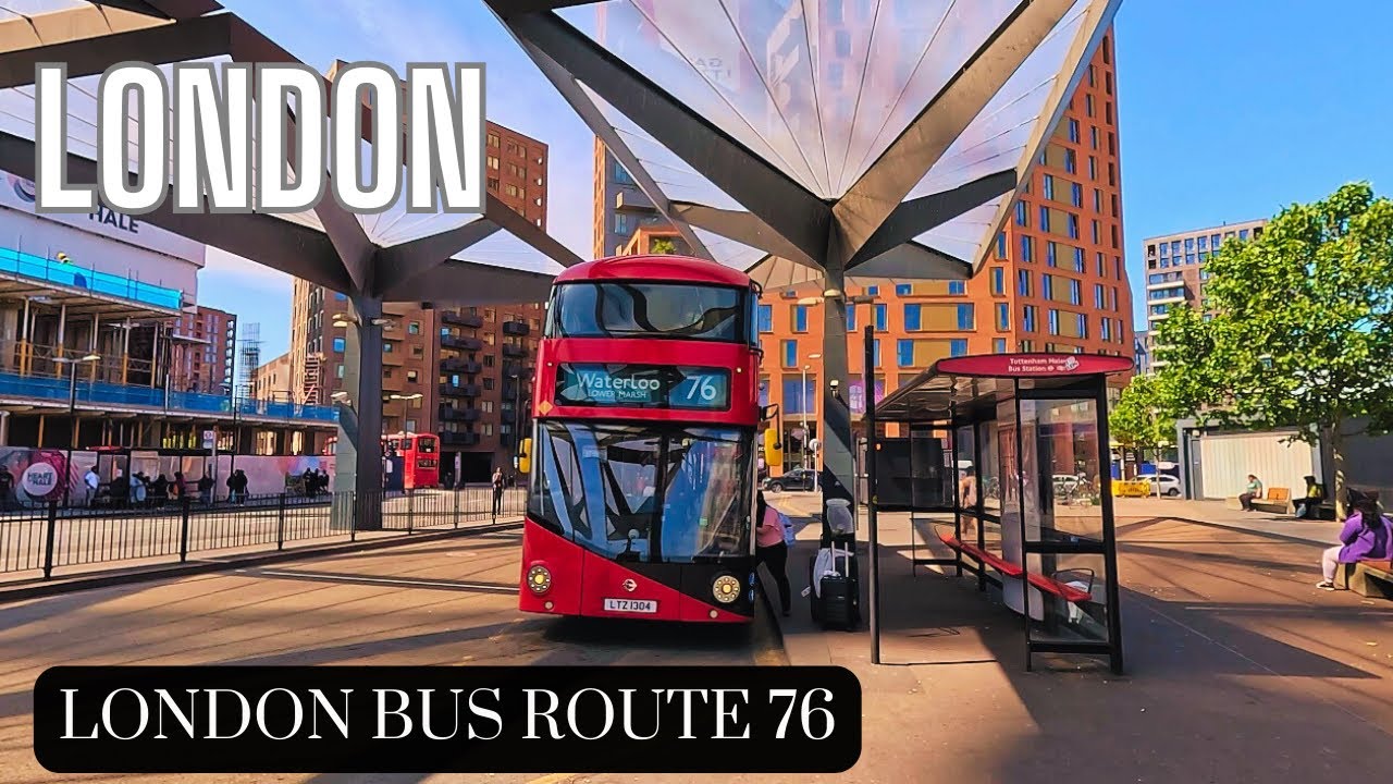 Exploring London’s Heart: Sunny Bus Ride on Route 76 🌞🚍