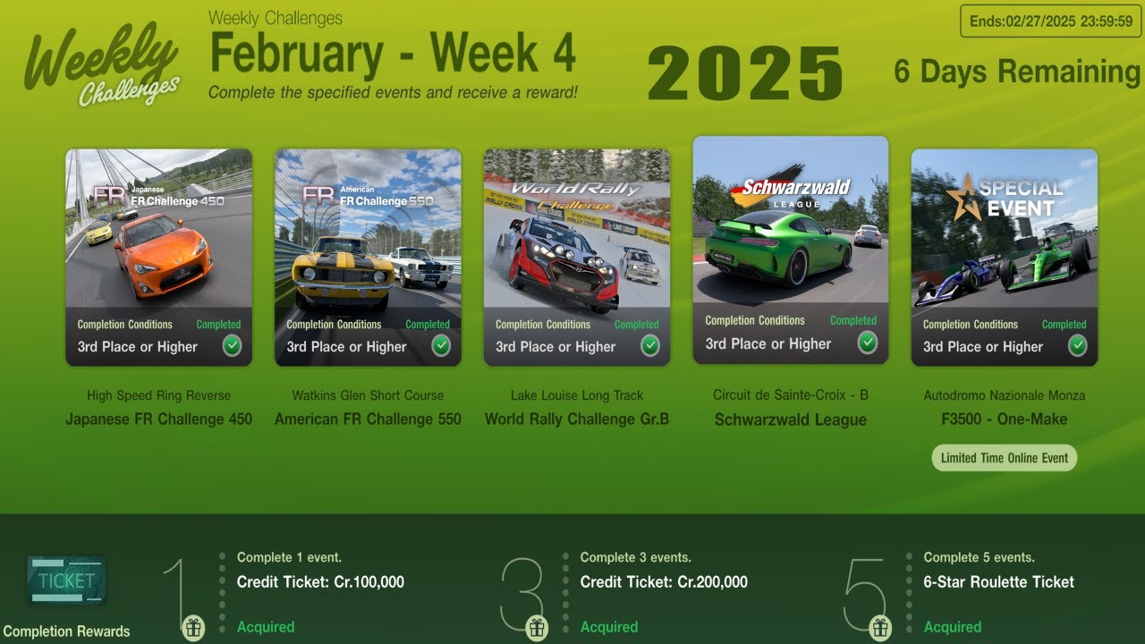 GT7|Weekly Challenges|February - Week 4|Cars & Setups(1.55)