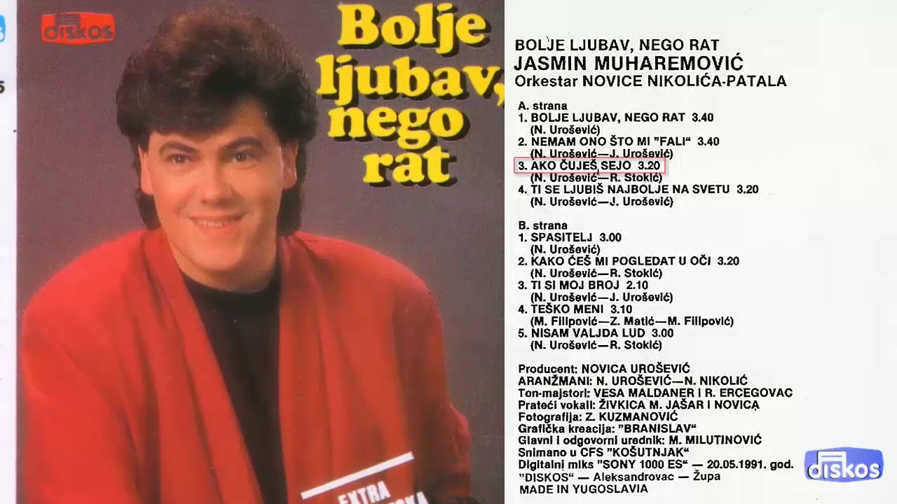 Jasmin Muharemovic - Bolje ljubav, nego rat - (Audio 1991) - CEO ALBUM