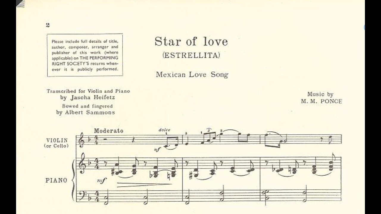 Estrellita- Heifetz/Ponce. Acompañamiento