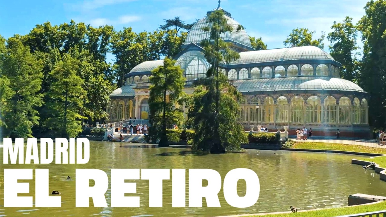 Summer in Madrid Spain, El Retiro Park Walking Tour | 4k HDR