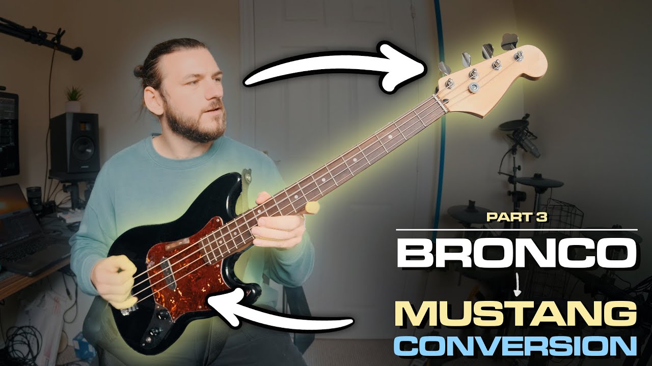 МОДИРОВАНИЕ Squier Bronco в бас-гитару Fender Mustang | ЧАСТЬ 3: Модернизация тюнера и скос пикгарда