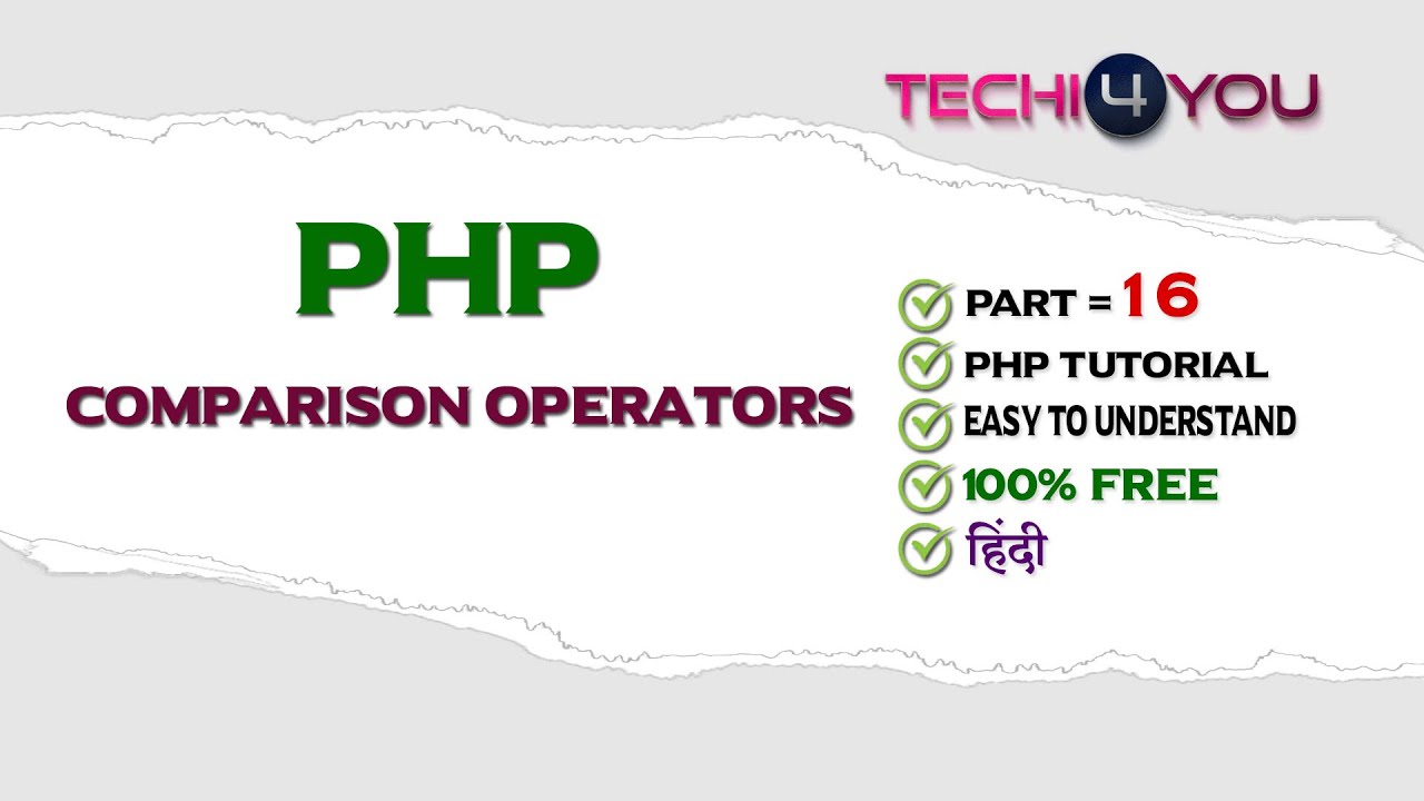 PHP Comparison Operators In Hindi