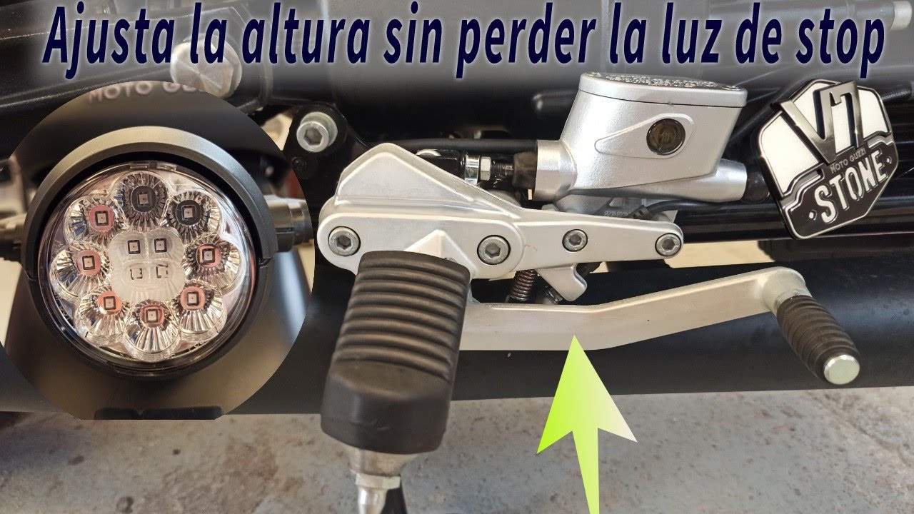 Moto Guzzi V7 Stone modificación altura pedal freno y ajuste.