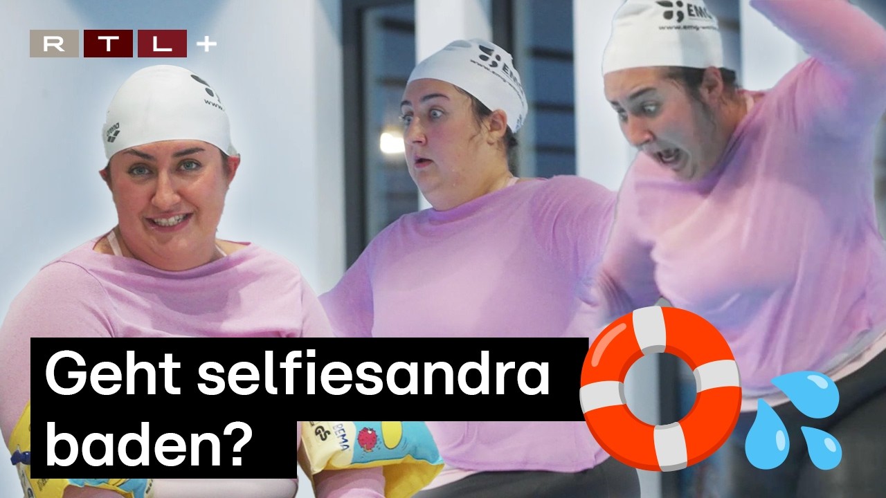 Mit Weltmeisterin im Becken: Geht Selfie Sandra baden? 👀💦 | 99 Sportarten mit selfiesandra | RTL+